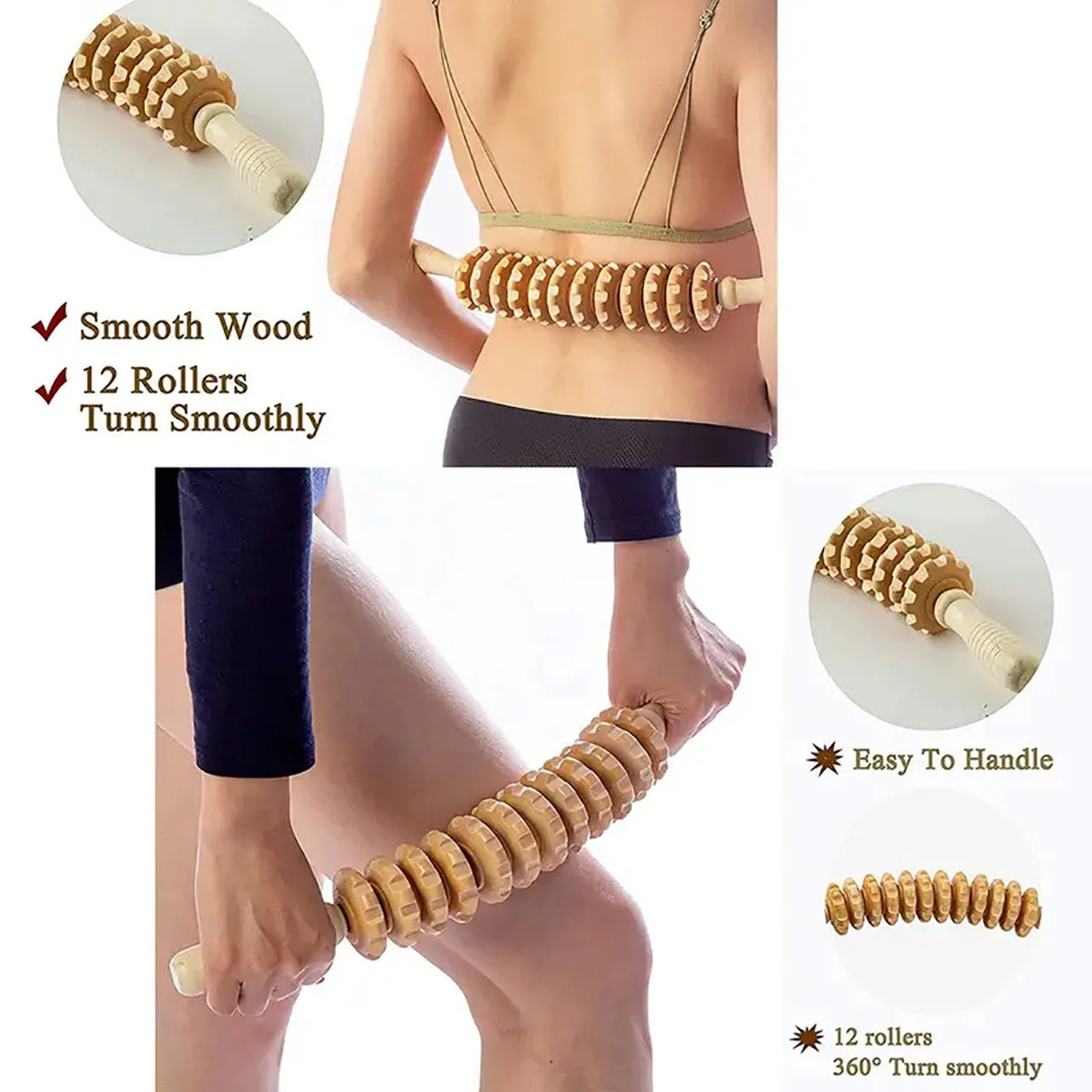 Wooden Fascia Roller Massager