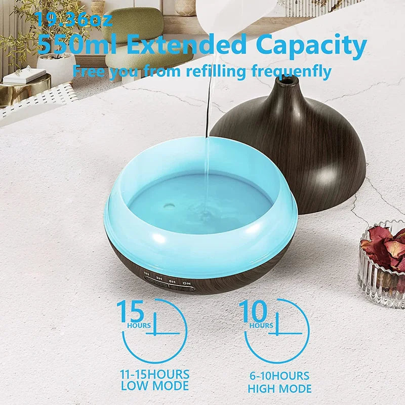 550ml USB Aroma Diffuser with LED & Remote