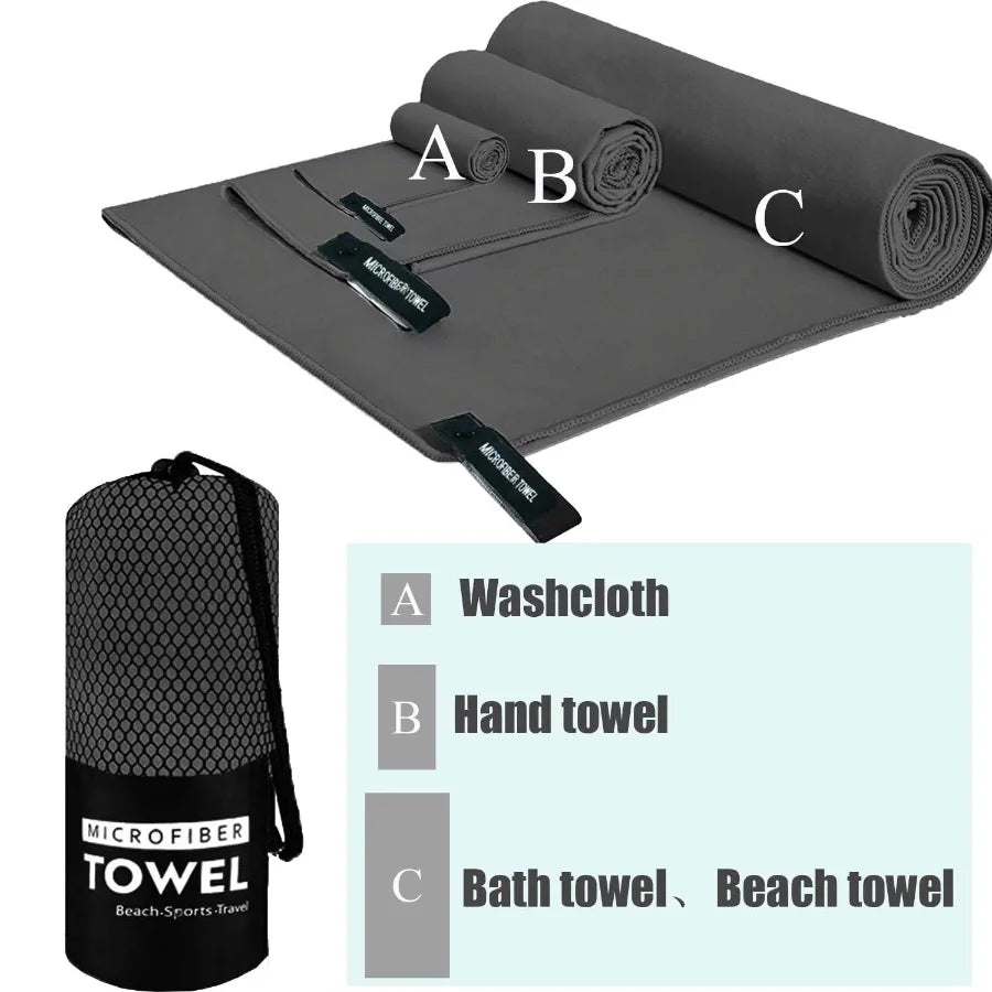 3PCS Quick Dry Microfiber Travel Towel Se